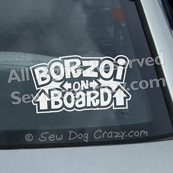 Borzoi on Board Window Decals