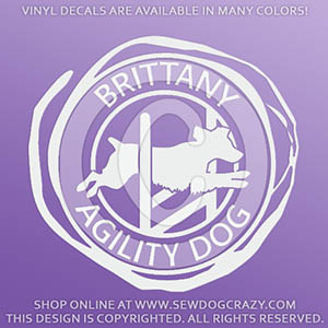 Brittany Agility Dog Vinyl Decals