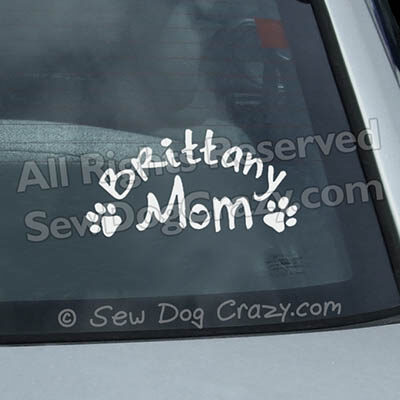 Brittany Dog Mom Car Window Sticker