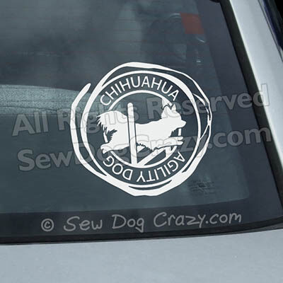Long Haired Chihuahua Agility Car Window Stickers