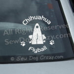 Long haired Chihuahua Flyball Window Stickers