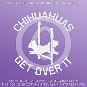 Funny Long Haired Chihuahua Agility Decal