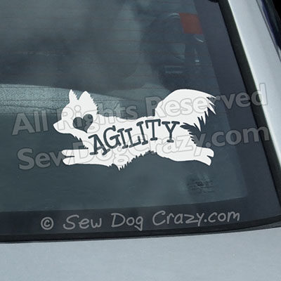 Love Agility Chihuahua Window Stickers