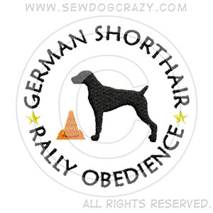 Embroidered German Shorthaired Pointer Rally Obedience Shirts
