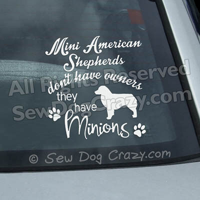 Funny Miniature American Shepherd Window Stickers