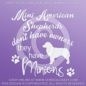 Funny Miniature American Shepherd Car Decals