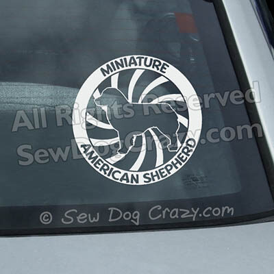 Miniature American Shepherd Car Window Stickers