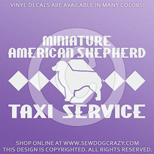 Miniature American Shepherd Taxi Window Car Sticker