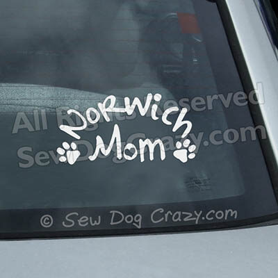 Norwich Terrier Mom Car Window Sticker