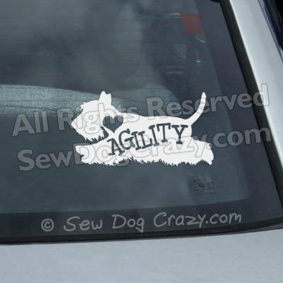 Love Agility Scottish Terrier Window Decals