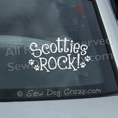 Scottish Terriers Rock Window Stickers