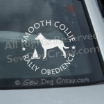 Smooth Collie RallyO Car Window Stickers