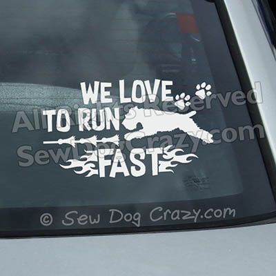 Wheaten Terrier Lure Coursing Window Stickers
