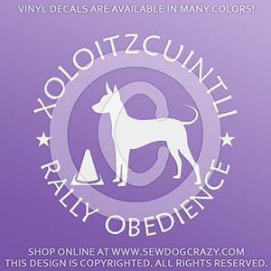 Xoloitzcuintli Rally Obedience Decals
