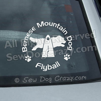 Flyball Bernese Mountain Dog Window Stickers