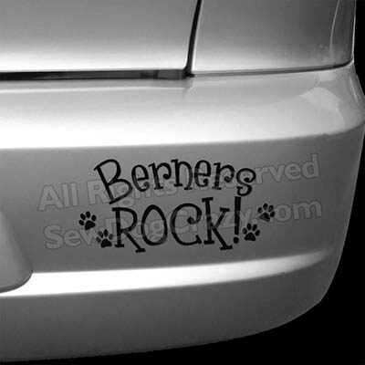 Bernese Mountain Dogs Rock Car Decal