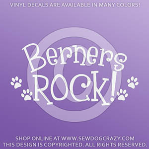 Bernese Mountain Dogs Rock Decal