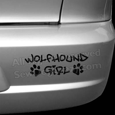 Irish Wolfhound Girl Car Decal