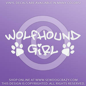 Irish Wolfhound Girl Decal