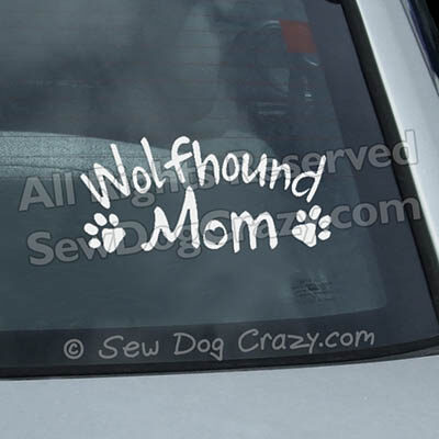 Irish Wolfhound Mom Window Decals