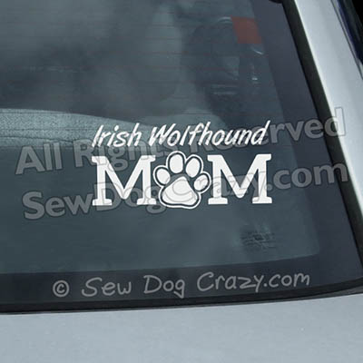 Irish Wolfhound Mom Window Stickers