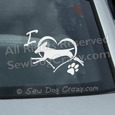 Love Weimaraner Dog Sports Vinyl Stickers