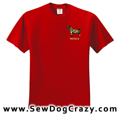 Embroidered Camo Beagle Tshirt