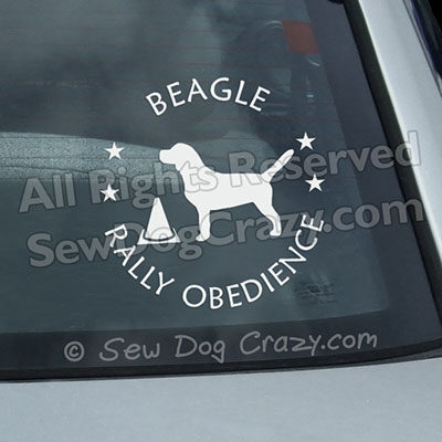 Beagle Rally Obedience Car Window Stickers