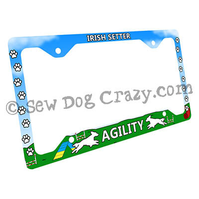Irish Setter Dog Agility License Plate Frame