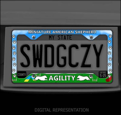Mini Aussie Agility License Plate Frames