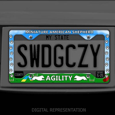Mini Aussie Agility License Plate Frames