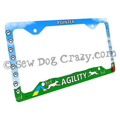 Pointer Agility Dog License Plate Frame