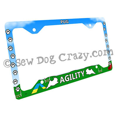Pug Agility Dog License Plate Frames