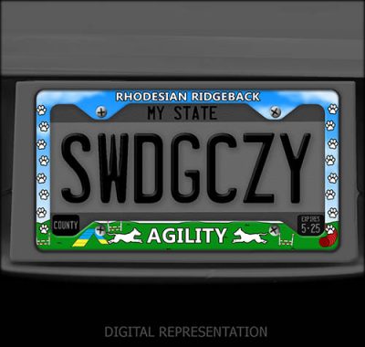 Ridgeback Agility License Plate Frames