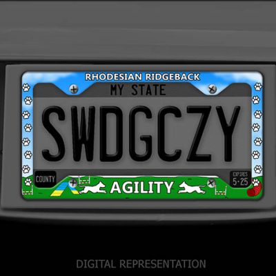 Ridgeback Agility License Plate Frames