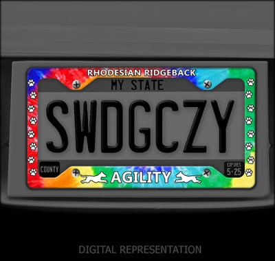 Ridgeback Agility Dog License Plate Frames
