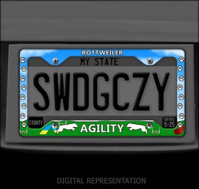Rottweiler Agility License Plate Frames