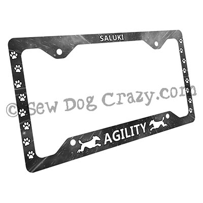 Saluki Dog Agility License Plate Frame