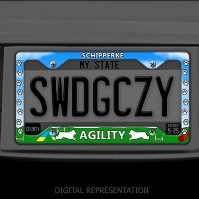 Schipperke Agility License Plate Frame