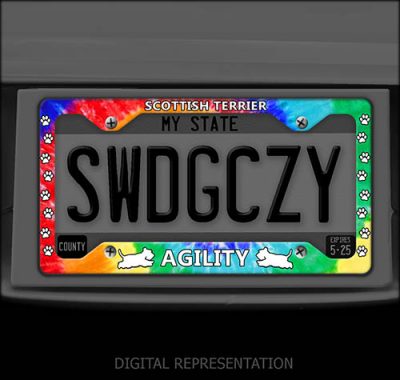 Scottish Terrier Dog Agility License Plate Frame