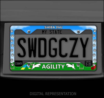 Shiba Inu Agility Dog License Plate Frames
