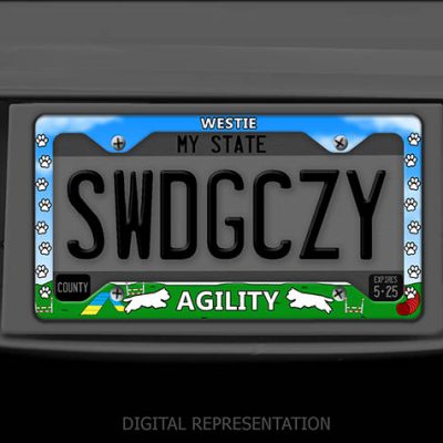 Westie Agility License Plate Frames