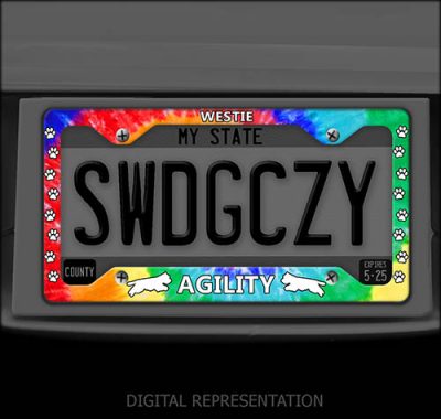 Westie Dog Agility License Plate Frames