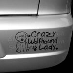 Crazy Wolfhound Lady Bumper Sticker