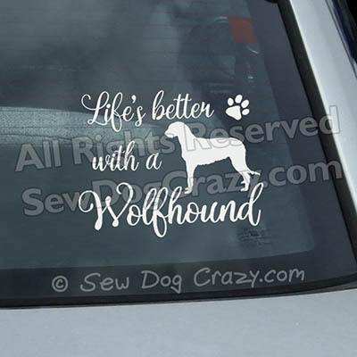 Cute Irish Wolfhound Window Decal