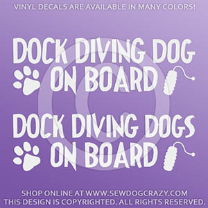 Dock Diving Dog On Board Decals