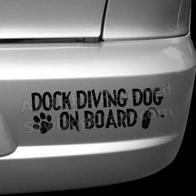 Dock Diving Dog On Board Car Decals