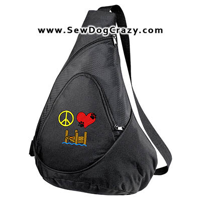 Embroidered Peace Love Dock Diving Bag