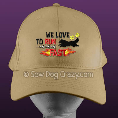 Embroidered Shetland Sheepdog lure coursing hat