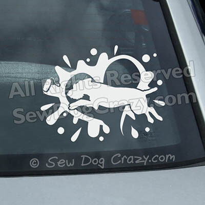 Dock Diving German Wirehaired Pointer Decals